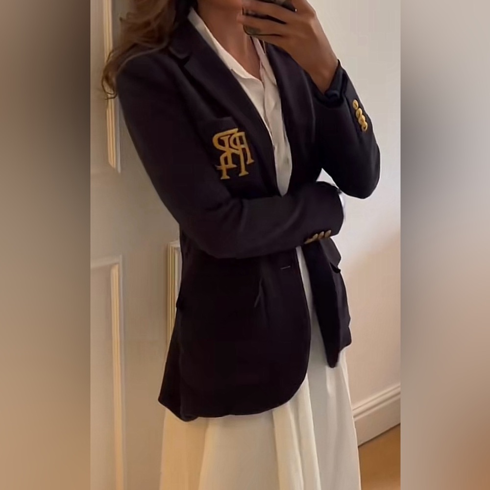 Price is firm Ralph Lauren Navy Blazer with Gold Accents